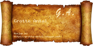 Grotte Antal névjegykártya
